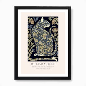 William Morris  Style Cats Textiles Art Print