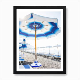 Positano Blue Umbrella Art Print