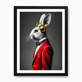 Rabbit With Headphones 1 Art Print