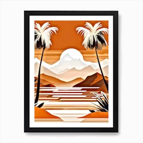 Palm Trees At Sunset 2 Art Print