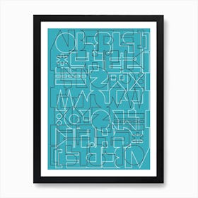 Blue Modernist Alphabet Poster