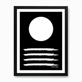 A work of art. The moon. The colorful zigzag lines. It adds a touch of high-level art to the place. It creates psychological comfort. Reassurance in the soul.1 Art Print