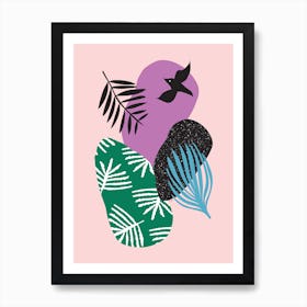 Tropical Bird in Pink Art Print