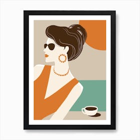 Fashion Girl In Orange 06 Art Print