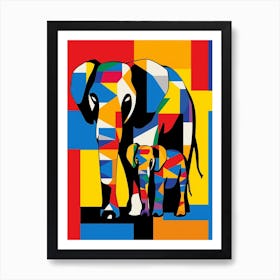 Elephant Abstract Pop Art 12 Art Print