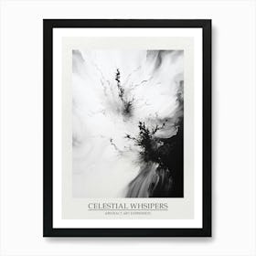 Celestial Whsipers Abstract Black And White 3 Poster Art Print