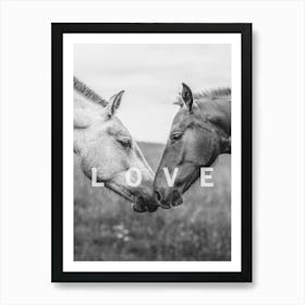 Wild Horse Love | Black White Art Print