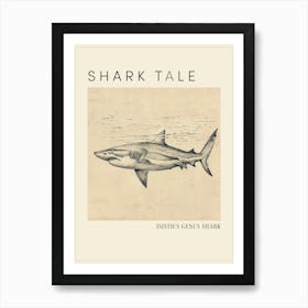 Isistius Genus Shark Vintage Illustration 2 Poster Art Print