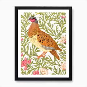 Partridge 2 William Morris Style Bird Art Print