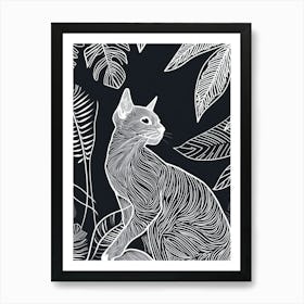 Balinese Cat Minimalist Illustration 4 Art Print