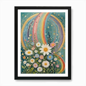 Rainbow Flowers Art Print