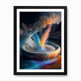 Boiling Water Waterscape Crayon 2 Art Print