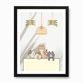 Kawaii Cats Art Print