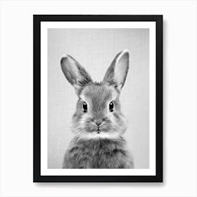 Baby Rabbit - Black & White Art Print