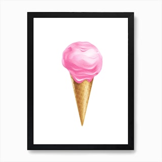 Pink Ice Cream Art Print