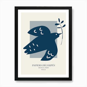 Peace Dove Bird, Matisse Picasso style, Mid century modern, Minimalist retro print Art Print