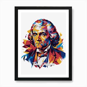 Thomas Jefferson 02 Portrait WPAP Pop Art Art Print