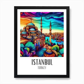 Istanbul Colorful Cityscape 3 Art Print