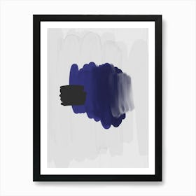 Navy Blue Abstract Painting Art Print