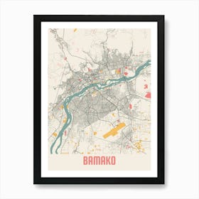 Bamako Map Poster Art Print