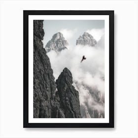 Eagle And Three Peaks Of Lavaredo, Auronzo Di Cadore, Italy Art Print