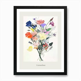 Lisianthus 1 Collage Flower Bouquet Poster Art Print