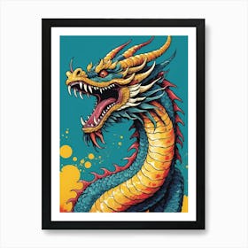 Japanese Dragon Pop Art Style (14) Art Print