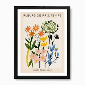 Spring Floral French Poster  Queen Annes Lace 1 Art Print