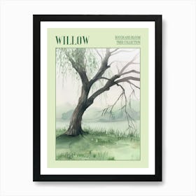 Willow Tree Atmospheric Watercolour Painting 7 Poster Art Print