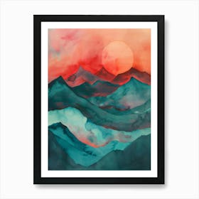 Sunset In The Mountains 49 Art Print