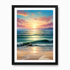 Sunset On The Beach 3 Art Print