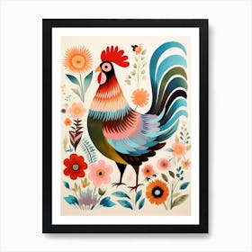Bird Painting Collage Chicken 6 Art Print