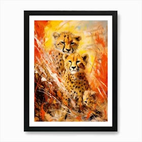 Cheetah Abstract Painting 1 Art Print