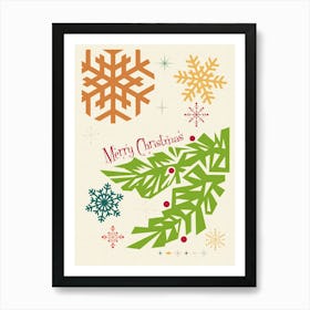 Mid Century Modern Christmas Art Print