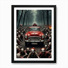 Creepy Clown Invasion Art Print