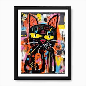 Cat Noir Chronicles: Basquiat's style Street Art Passion Art Print