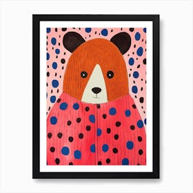 Pink Polka Dot Red Panda 3 Art Print
