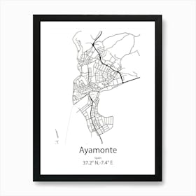 Ayamonte,Spain Minimalist Map Art Print