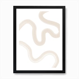 Beige Wavy Lines No.2 Art Print