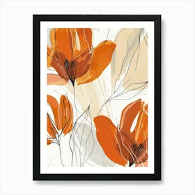 Orange Flowers 15 Art Print