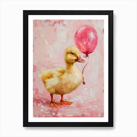 Cute Duck 1 With Balloon Art Print