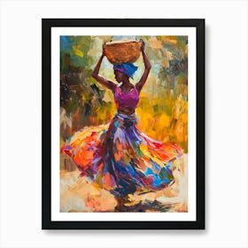 African Woman With Basket 12 Art Print