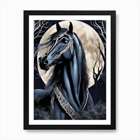 Black Horse Art Print