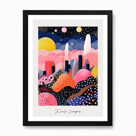 Poster Of Kuala Lumpur, Illustration In The Style Of Pop Art 2 Art Print