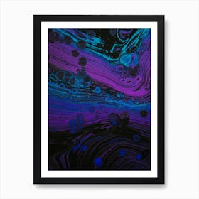 Purple And Blue Abstract Painting Art Print