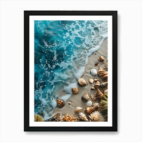 Beach Scene With Palm Trees 1 Art Print