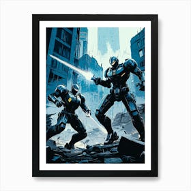 Metal War Knight Art Print