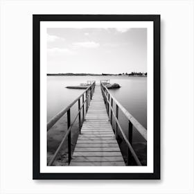 Porto Cesareo, Italy, Black And White Photography 3 Art Print