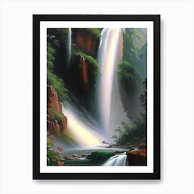 Bhagsunag Falls, India Peaceful Oil Art 2 (1) Art Print