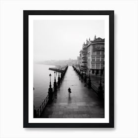 Santander, Spain, Black And White Analogue Photography 4 Art Print